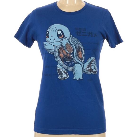 Next Level Apparel Pokemon Squirtle Anatomy Blue Pokenatomy Graphic Shirt - Picture 1 of 9